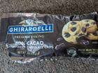 Bag of Ghirardelli dark chocolate baking chips
